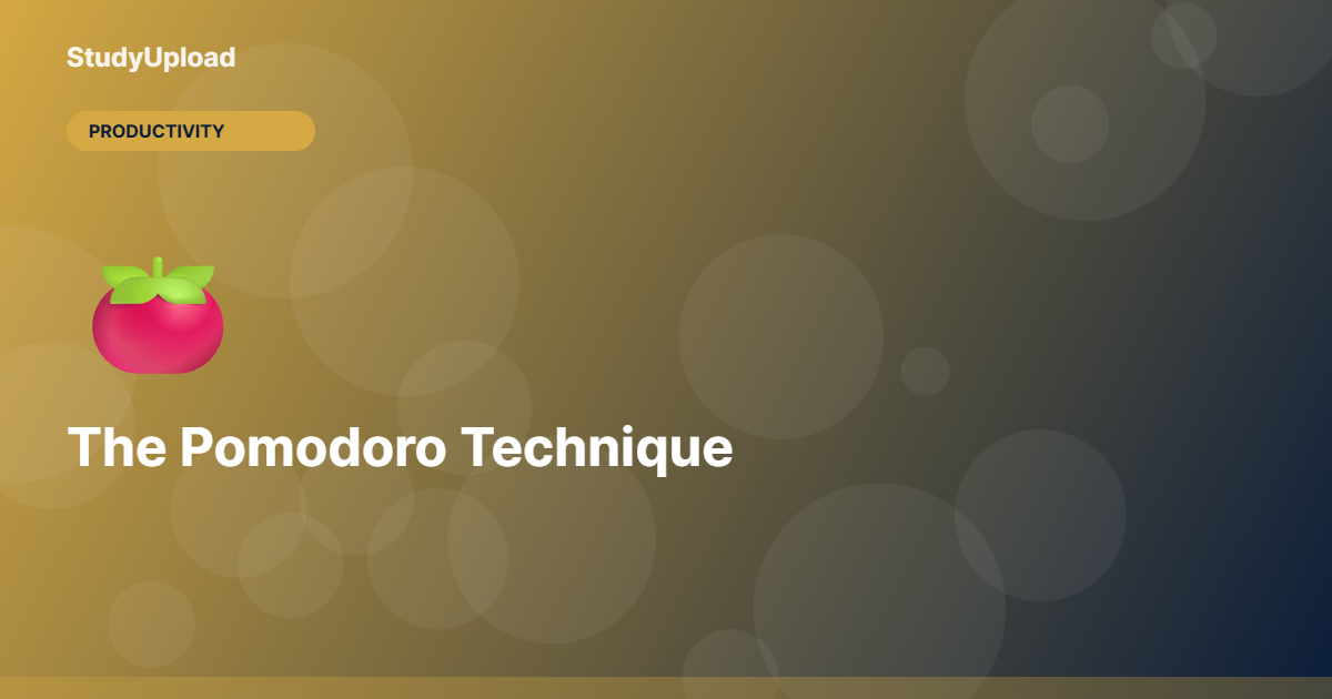 The Pomodoro Technique