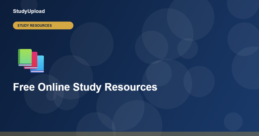 Free Online Study Resources