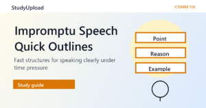Public Speaking (COMM 110) Impromptu Speaking: Organizing a Quick Outline Study Guide