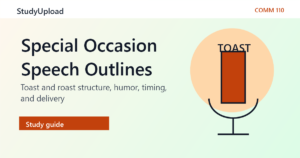 Public Speaking (COMM 110) Special Occasion Speeches: Toast/Roast Outline Study Guide