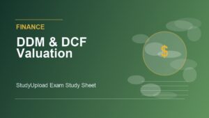 FIN 201 Dividend Discount Model and DCF Valuation Practice Problems