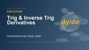 MATH 101 Trig and Inverse Trig Derivatives Practice Problems