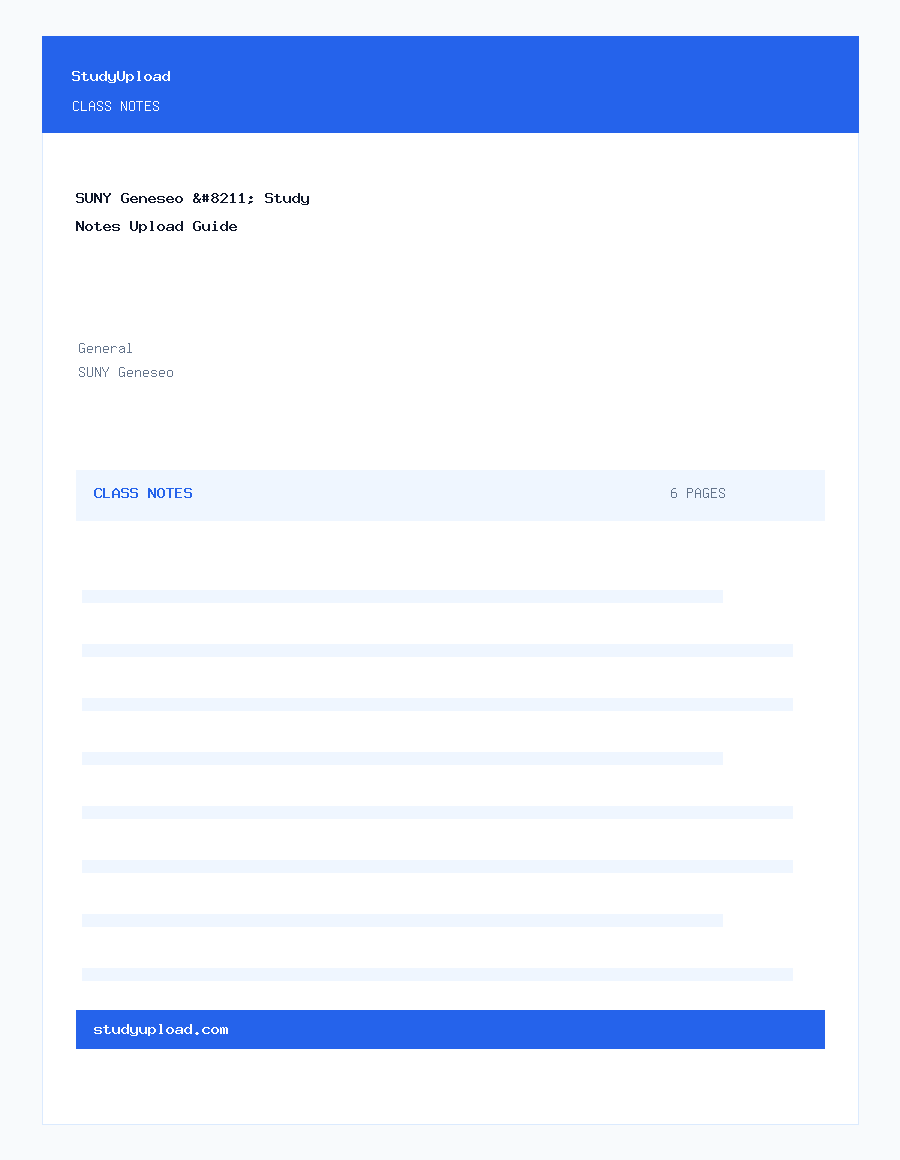 SUNY Geneseo – Study Notes Upload Guide | StudyUpload