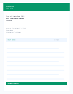 Abnormal Psychology (PSYC 210) Study Guide and Key Concepts