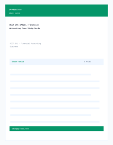 ACCT 201 – Financial Accounting Core Study Guide