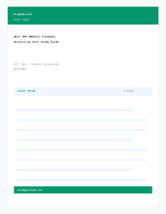 ACCT 400 – Forensic Accounting Core Study Guide