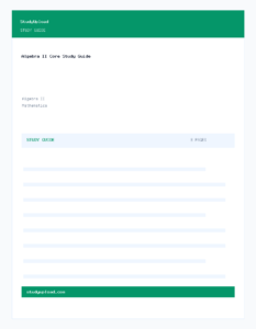 Algebra II Core Study Guide