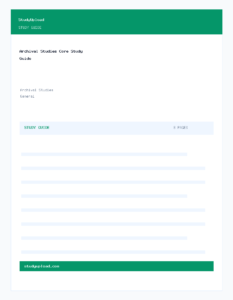 Archival Studies Core Study Guide