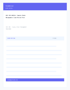 BUS 340 – Supply Chain Management Exam Review Pack