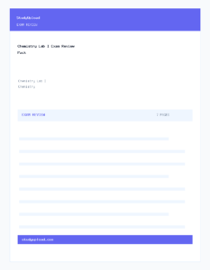 Chemistry Lab I Exam Review Pack