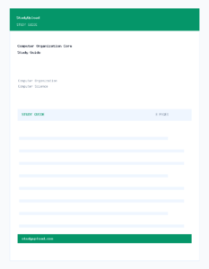 Computer Organization Core Study Guide