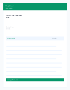 Contract Law Core Study Guide