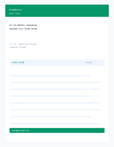 CS 310 – Operating Systems Core Study Guide