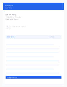 ECON 230 – International Economics Class Notes Summary