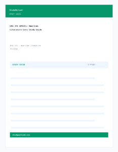 ENG 301 – American Literature Core Study Guide