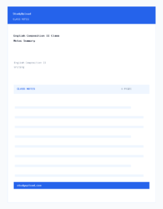 English Composition II Class Notes Summary