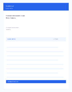 Frontend Development Class Notes Summary