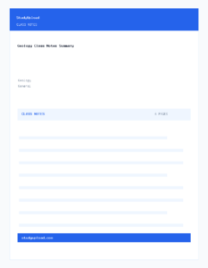 Geology Class Notes Summary