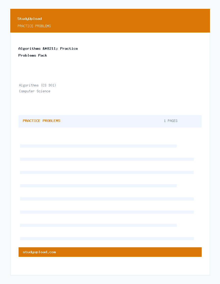 Algorithms – Practice Problems Pack | StudyUpload