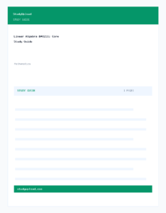 Linear Algebra – Core Study Guide