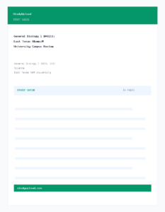 General Biology I – East Texas A&M University Campus Review